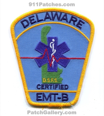 Delaware State Certified Emergency Medical Technician Basic EMT-B EMS Patch (Delaware)
Scan By: PatchGallery.com
Keywords: dsfs d.s.f.s. ambulance