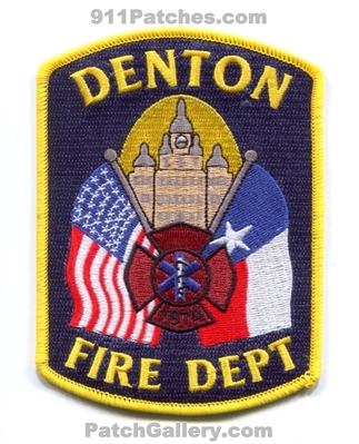 Denton Fire Department Patch (Texas)
Scan By: PatchGallery.com
[b]Patch Made By: 911Patches.com[/b]
Keywords: dept. 1874