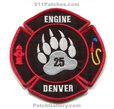 Denver Fire Department Engine 25 Patch (Colorado)
[b]Scan From: Our Collection[/b]
Keywords: dept. dfd d.f.d. company co. station