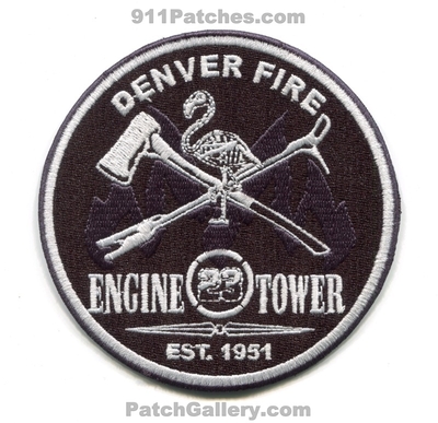 Denver Fire Department Station 23 Patch (Colorado)
[b]Scan From: Our Collection[/b]
Keywords: dept. dfd engine tower company co. est. 1951