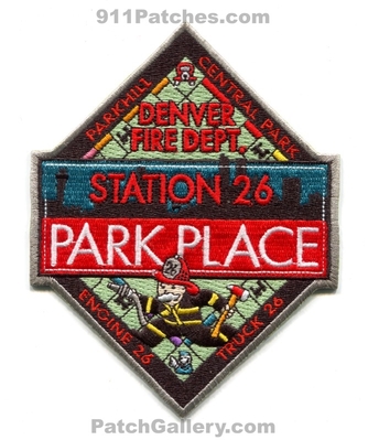 Denver Fire Department Station 26 Patch (Colorado)
[b]Scan From: Our Collection[/b]
[b]Patch Made By: 911Patches.com[/b]
Keywords: dept. dfd d.f.d. engine truck company co. parkhill central park place monopoly