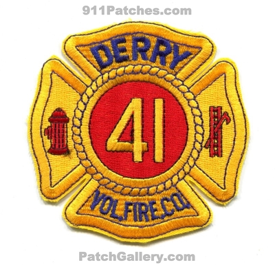 Derry Volunteer Fire Company 41 Patch (Pennsylvania)
Scan By: PatchGallery.com
Keywords: vol. co. department dept.