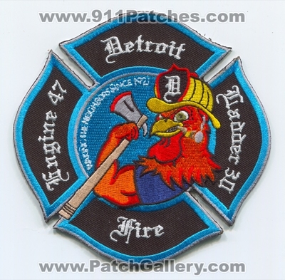 Detroit Fire Department Engine 47 Ladder 30 Patch (Michigan)
Scan By: PatchGallery.com
Keywords: Dept. DFD D.F.D. Company Co. Station Rooster