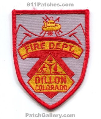 Dillon Fire Department Patch (Colorado) (Defunct)
[b]Scan From: Our Collection[/b]
Became the Dillon Fire Authority in 1989
Became Lake Dillon Fire Protection District in 1998
Now Summit Fire EMS in 2018
Keywords: dept.