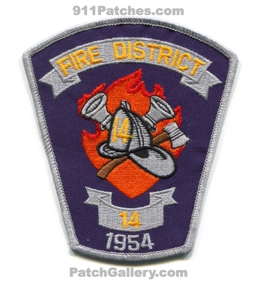 District 14 Fire Department Patch (North Carolina)
Scan By: PatchGallery.com
Keywords: dist. dept. 1954