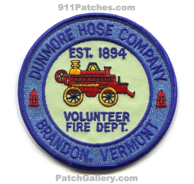 Dunmore Hose Company Volunteer Fire Department Brandon Patch (Vermont)
Scan By: PatchGallery.com
Keywords: co. vol. dept. est. 1894