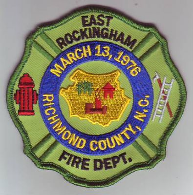 East Rockingham Fire Dept (North Carolina)
Thanks to Dave Slade for this scan.
County: Richmond
Keywords: department