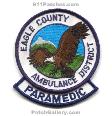 Eagle County Ambulance District Paramedic EMS Patch (Colorado)
[b]Scan From: Our Collection[/b]
Keywords: co. dist.