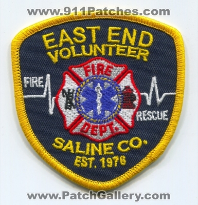 East End Volunteer Fire Department Patch (Arkansas)
Scan By: PatchGallery.com
Keywords: vol. dept. rescue saline co. county