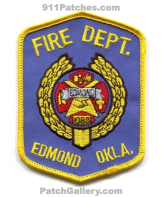Edmond Fire Department Patch (Oklahoma)
Scan By: PatchGallery.com
Keywords: dept. okla. 1889