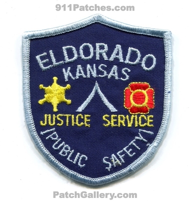 El Dorado Department of Public Safety DPS Fire EMS Police Patch (Kansas)
Scan By: PatchGallery.com
Keywords: dept. sheriffs office eldorado justice service