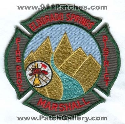 Eldorado Springs Marshall Fire Protection District Patch (Colorado)
[b]Scan From: Our Collection[/b]
Keywords: prot.