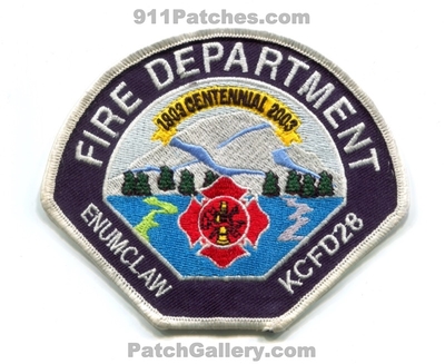 Enumclaw Fire Department King County District 28 Centennial Patch (Washington)
Scan By: PatchGallery.com
Keywords: dept. co. dist. number no. #28 kcfd28 1903 2003 100 years
