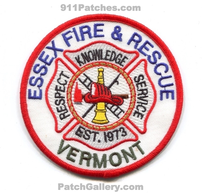 Essex Fire and Rescue Department Patch (Vermont)
Scan By: PatchGallery.com
Keywords: & dept. knowledge respect service est. 1973