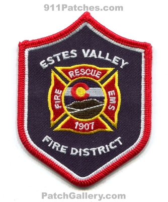 Estes Valley Fire District Patch (Colorado)
[b]Scan From: Our Collection[/b]
Keywords: dist. rescue ems department dept. 1907
