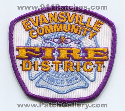 Evansville Community Fire District Patch (Wisconsin)
Scan By: PatchGallery.com
Keywords: comm. dist. department dept. since 1874
