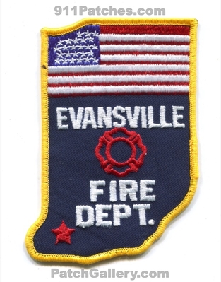 Evansville Fire Department Patch (Indiana) (State Shape)
Scan By: PatchGallery.com
