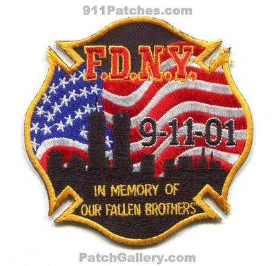 New York City Fire Department FDNY 9-11-01 Patch (New York)
Scan By: PatchGallery.com
Keywords: of dept. f.d.n.y. in memory of our fallen brothers