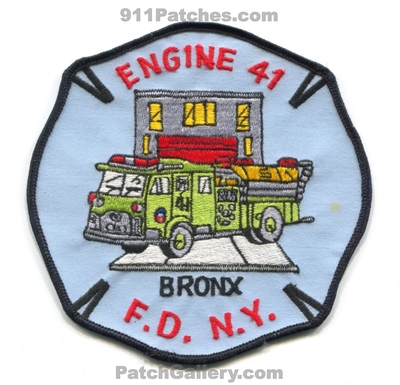 New York City Fire Department FDNY Engine 41 Patch (New York)
Scan By: PatchGallery.com
Keywords: of dept. f.d.n.y. company co. station bronx