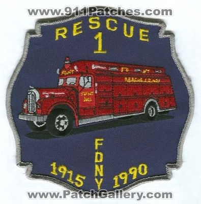 New York City Fire Department FDNY Rescue 1 1915-1990 Patch (New York)
[b]Scan From: Our Collection[/b]
Keywords: dept. of f.d.n.y.