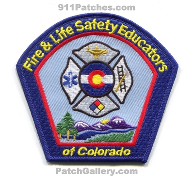 Fire and Life Safety Educators of Colorado Patch (Colorado)
[b]Scan From: Our Collection[/b]
Keywords: the flsec &
