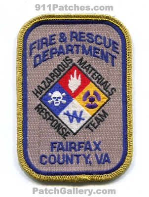Fairfax County Fire and Rescue Department Hazardous Materials Response Team Patch (Virginia)
Scan By: PatchGallery.com
Keywords: co. & dept. hazmat haz-mat hmrt