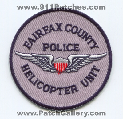 Fairfax County Police Department Helicopter Unit (Virginia)
Scan By: PatchGallery.com
Keywords: co. dept. aviation