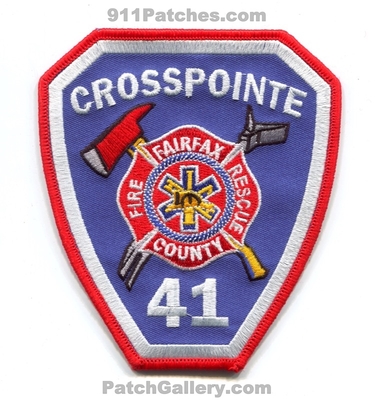 Fairfax County Fire Rescue Department Station 41 Crosspointe Patch (Virginia)
Scan By: PatchGallery.com
Keywords: co. dept.
