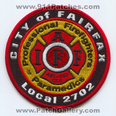 Fairfax Professional Firefighters Paramedics IAFF Local 2702 Patch (Virginia)
Scan By: PatchGallery.com
Keywords: union city of fire department dept.