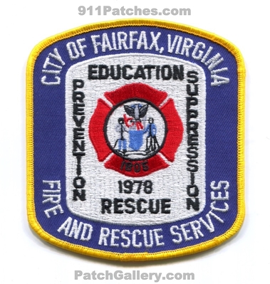 Fairfax Fire and Rescue Services Patch (Virginia)
Scan By: PatchGallery.com
Keywords: city of & department dept. education prevention suppression 1978