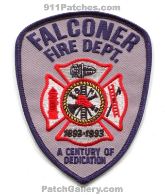 Falconer Fire Department 100 Years Patch (New York)
Scan By: PatchGallery.com
Keywords: dept. 1893 1993 a century of dedication