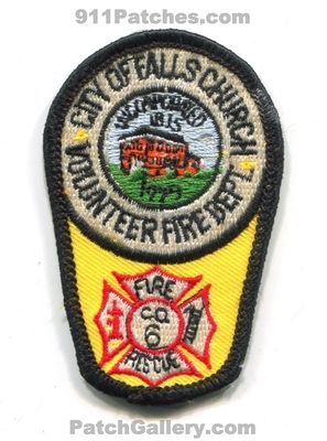 Falls Church Volunteer Fire Rescue Department Company 6 Patch (Virginia)
Scan By: PatchGallery.com
Keywords: city of vol. dept. co.