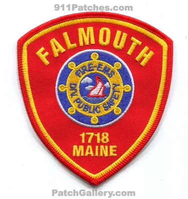 Falmouth Fire EMS Department Patch (Maine)
Scan By: PatchGallery.com
Keywords: dept. division div. of public safety dps d.p.s. 1718