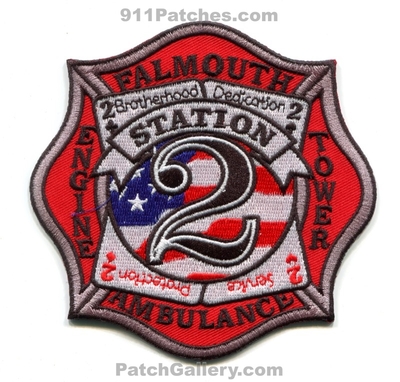Falmouth Fire Department Station 2 Engine Tower Ambulance Patch (Maine)
Scan By: PatchGallery.com
Keywords: Dept. Company Co. Brotherhood Dedication Service Protection
