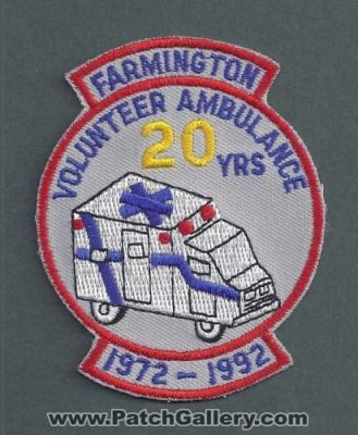 Farmington Volunteer Ambulance 20 Years (New Hampshire)
Thanks to Paul Howard for this scan.
Keywords: ems emt paramedic yrs