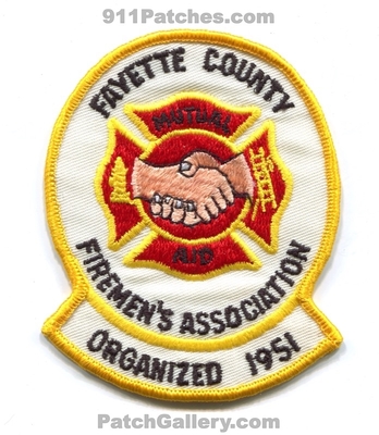 Fayette County Firemens Association Mutual Aid Fire Patch (Iowa)
Scan By: PatchGallery.com
Keywords: co. assn. assoc. organized 1951