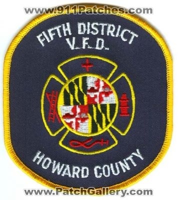 Fifth District Volunteer Fire Department Howard County Patch (Maryland)
Scan By: PatchGallery.com
Keywords: 5th dist. vol. dept. vfd v.f.d. co.
