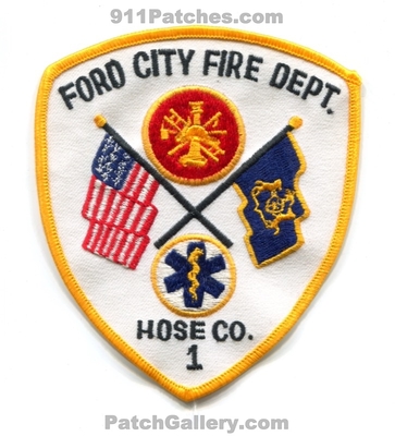 Ford City Fire Department Hose Company 1 Patch (Pennsylvania)
Scan By: PatchGallery.com
Keywords: dept. co. number no. #1