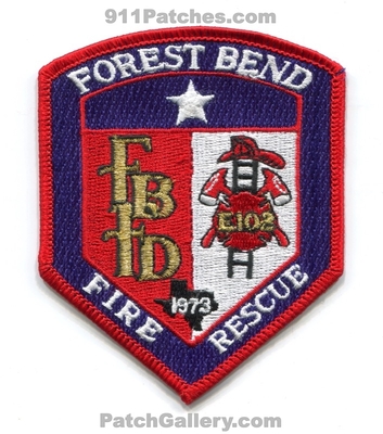 Forest Bend Fire Rescue Department Patch (Texas)
Scan By: PatchGallery.com
Keywords: dept. e102 19732
