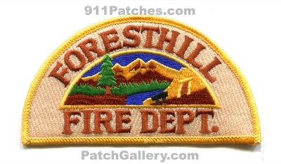 Foresthill Fire Department Patch (California)
Scan By: PatchGallery.com
Keywords: dept.