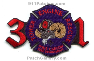Fort Carson Fire Department Station 31 US Army Military Patch (Colorado)
[b]Scan From: Our Collection[/b]
[b]Patch Made By: 911Patches.com[/b]
Keywords: ft. dept. engine tower truck rescue company co. bighorn sheep