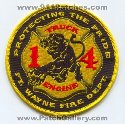 Fort Wayne Fire Department Station 14 Patch (Indiana)
Scan By: PatchGallery.com
[b]Patch Made By: 911Patches.com[/b]
Keywords: ft. dept. company co. truck engine protecting the pride