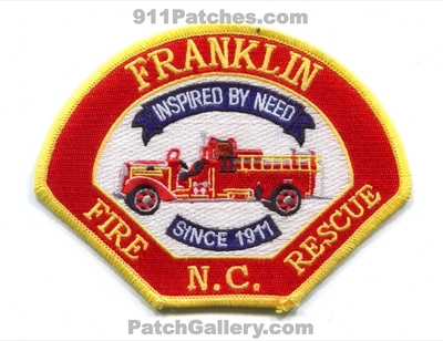 Franklin Fire Rescue Department Patch (North Carolina)
Scan By: PatchGallery.com
Keywords: dept. inspired by need since 1911