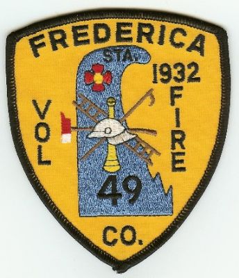 Frederica Vol Fire Co
Thanks to PaulsFirePatches.com for this scan.
Keywords: delaware volunteer company sta station 49