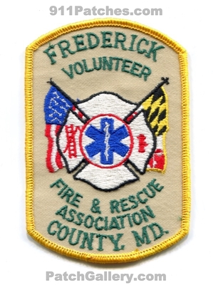 Frederick County Volunteer Fire and Rescue Association Patch (Maryland)
Scan By: PatchGallery.com
Keywords: co. vol. & assoc. assn. department dept. ems
