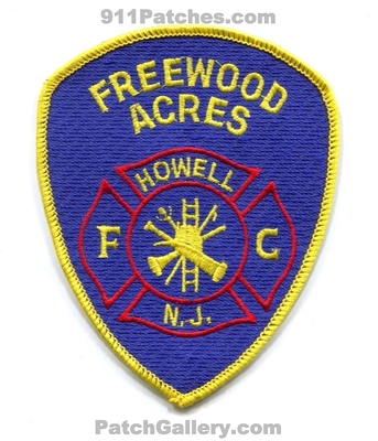 Freewood Acres Fire Company Howell Patch (New Jersey)
Scan By: PatchGallery.com
Keywords: co. fc department dept.
