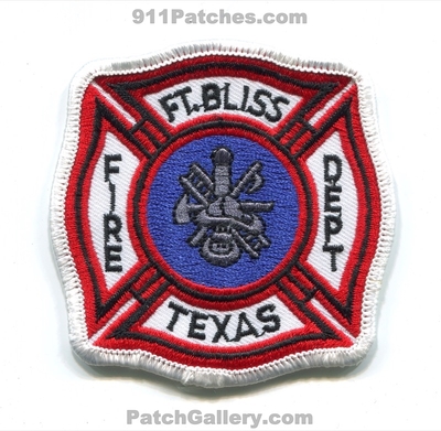 Fort Bliss Fire Department US Army Military Patch (Texas)
Scan By: PatchGallery.com
Keywords: ft. dept.