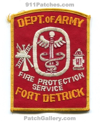 Fort Detrick Fire Protection Service US Army Military Patch (Maryland)
Scan By: PatchGallery.com
Keywords: ft. prot. department dept. united states of