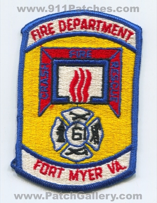Fort Myer Fire Department 61 Crash Rescue CFR Patch (Virginia)
Scan By: PatchGallery.com
Keywords: ft. dept. arff aircraft airport firefighter firefighting