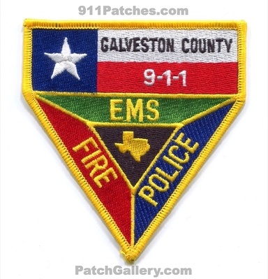 Galveston County 911 Communications Dispatcher Fire EMS Police Patch (Texas)
Scan By: PatchGallery.com
Keywords: co. 9-1-1